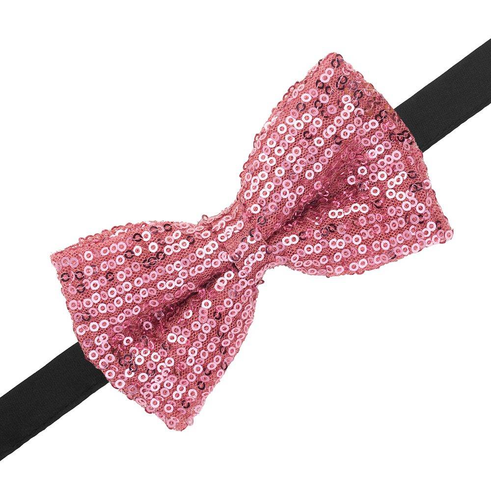 Pink Classic Sequins Pre-Tied Bow Tie for Men