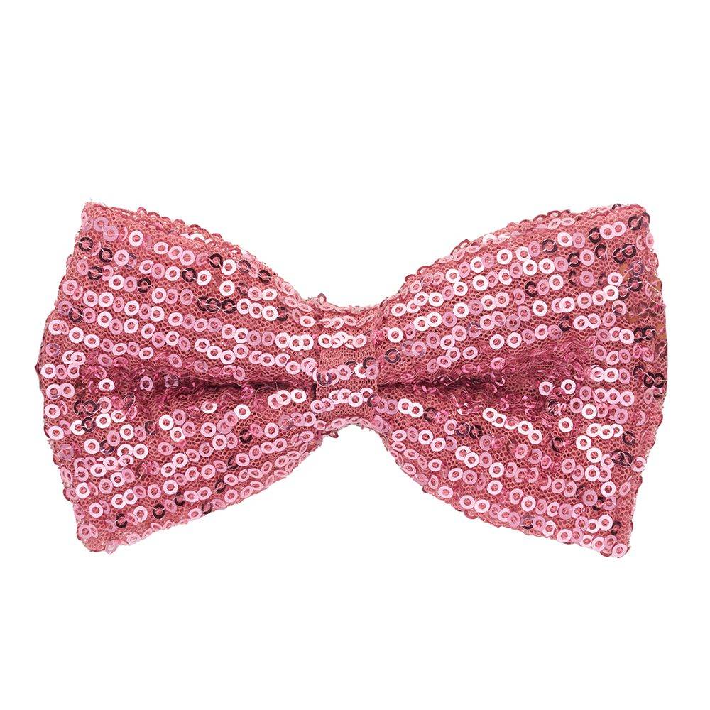 Pink Classic Sequins Pre-Tied Bow Tie for Men