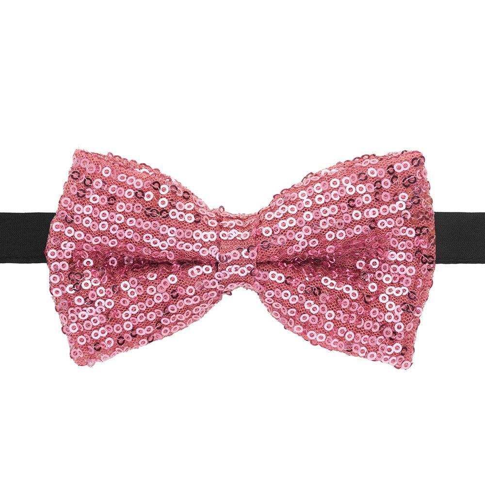 Pink Classic Sequins Pre-Tied Bow Tie for Men