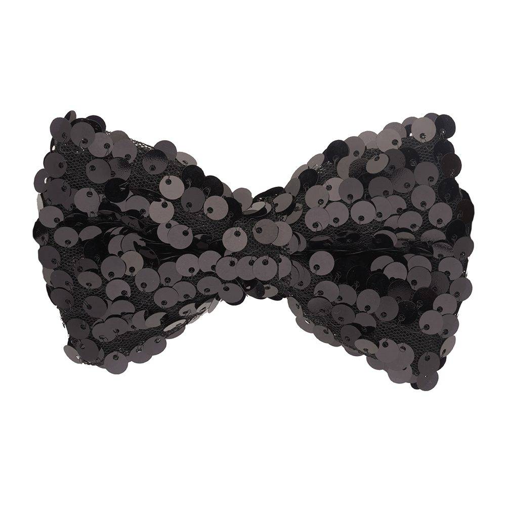 Black Classic Sequins Pre-Tied Bow Tie for Men