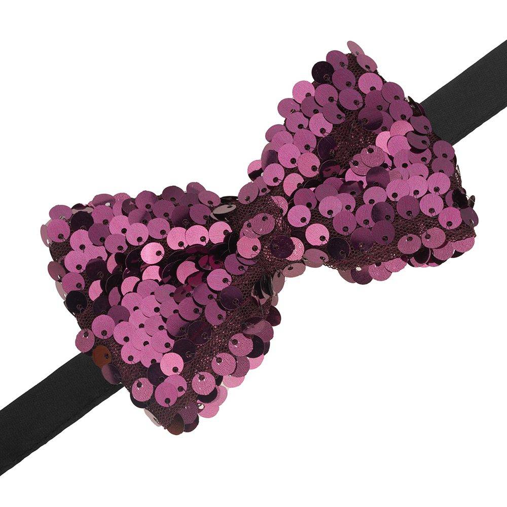 Burgundy Classic Sequins Pre-Tied Bow Tie for Men