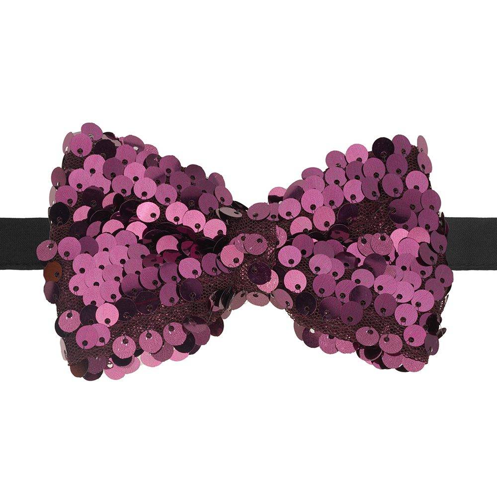 Burgundy Classic Sequins Pre-Tied Bow Tie for Men
