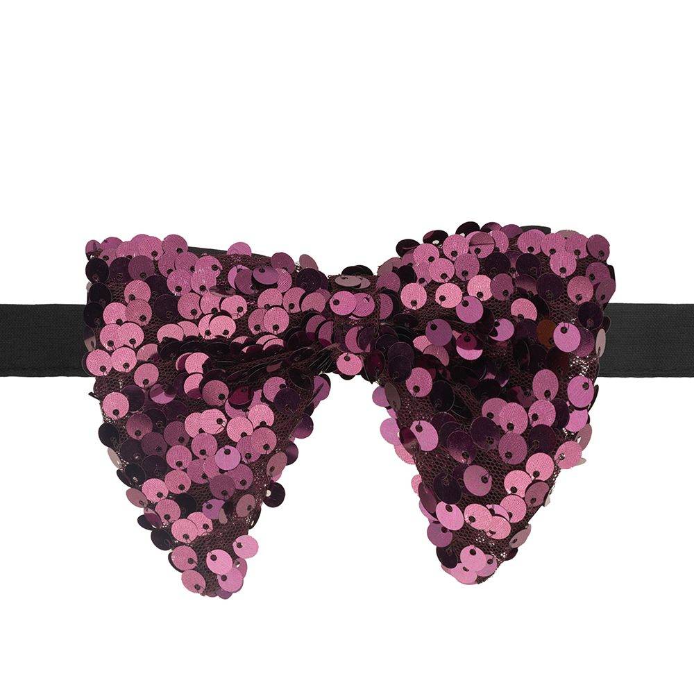 Burgundy Geometric Sequins Pre-Tied Bow Tie for Men