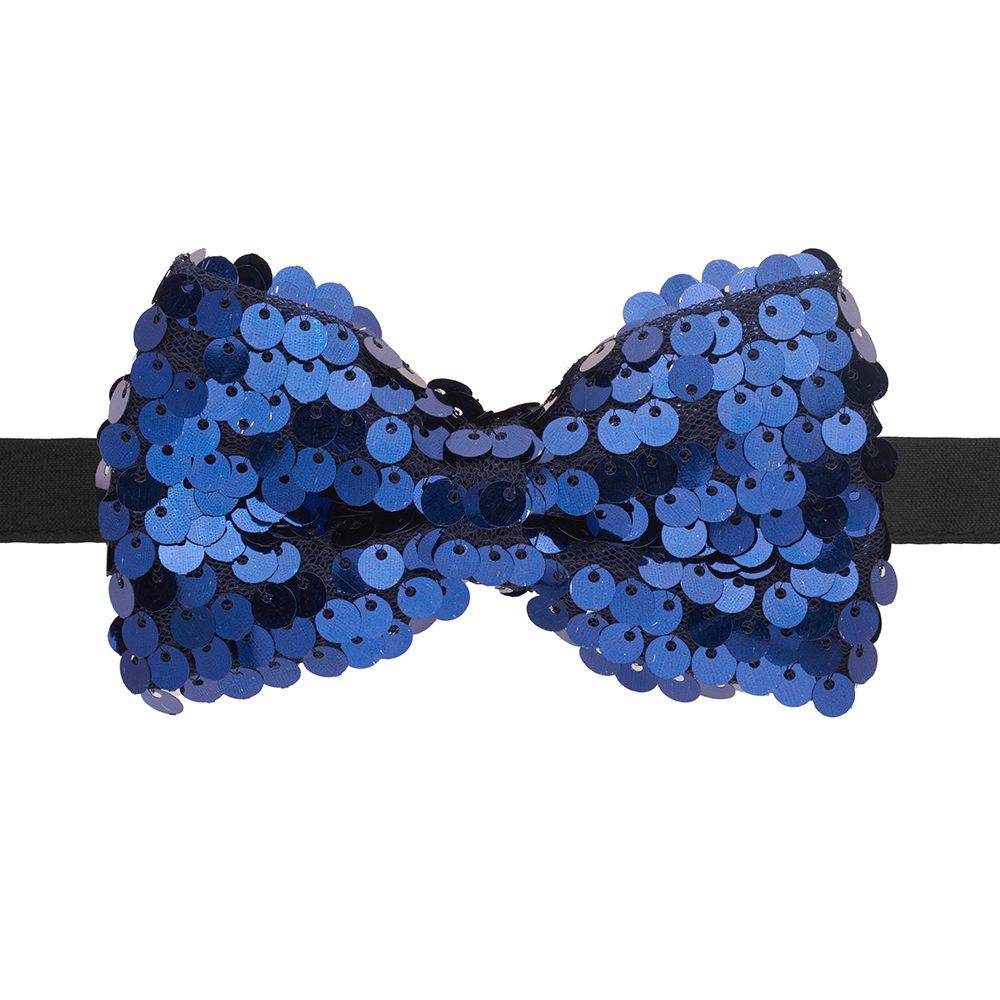 Blue Classic Sequins Pre-Tied Bow Tie for Men