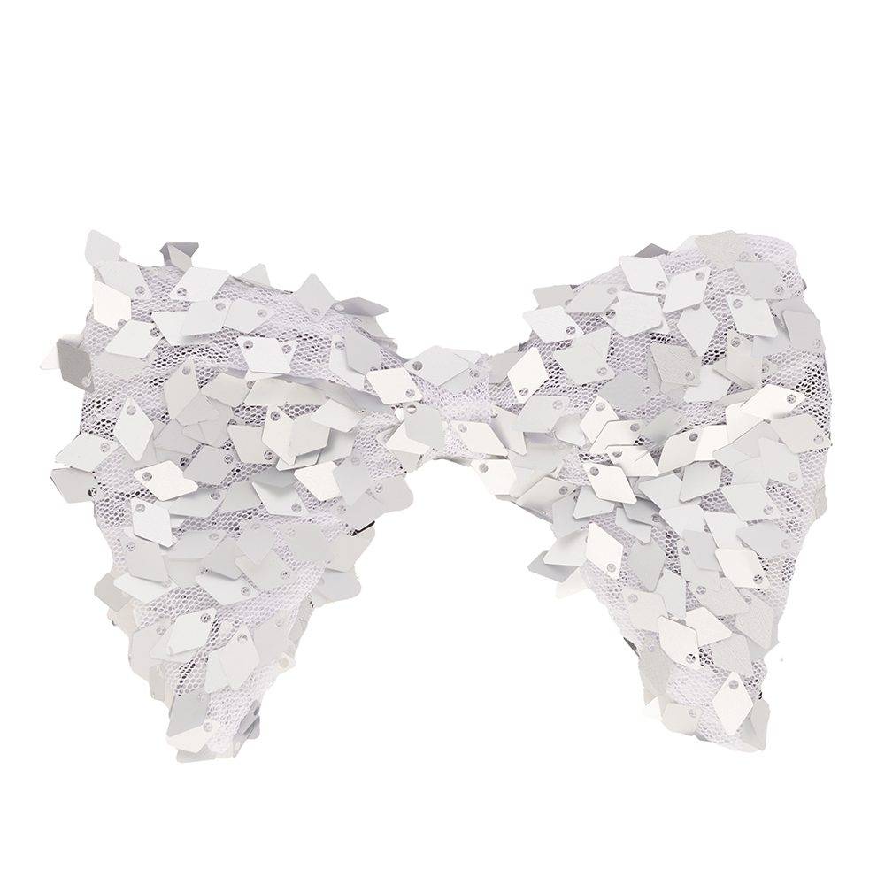 Silver Geometric Sequins Pre-Tied Bow Tie for Men
