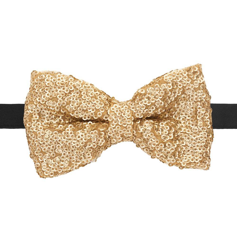 Gold Classic Sequins Pre-Tied Bow Tie for Men