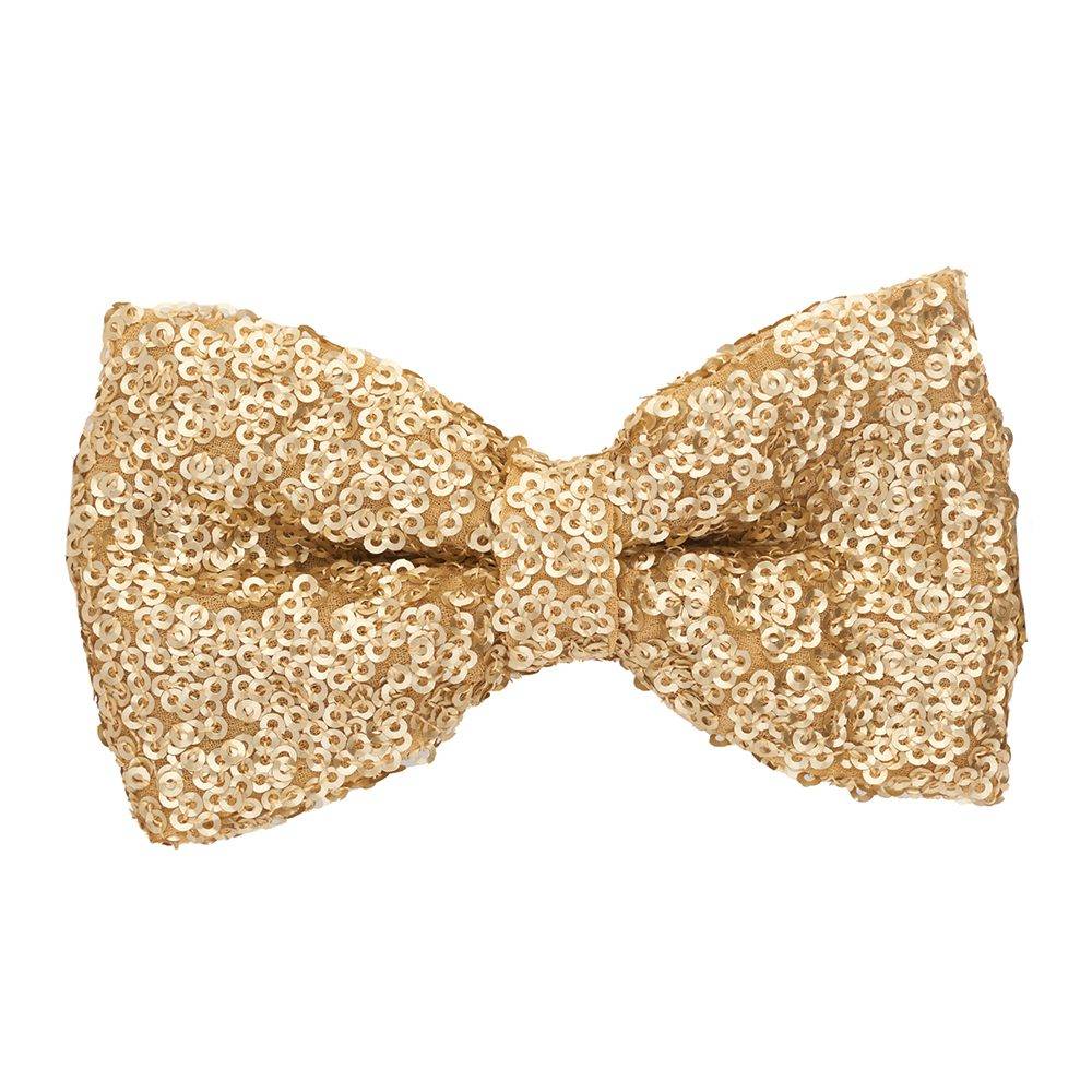 Gold Classic Sequins Pre-Tied Bow Tie for Men
