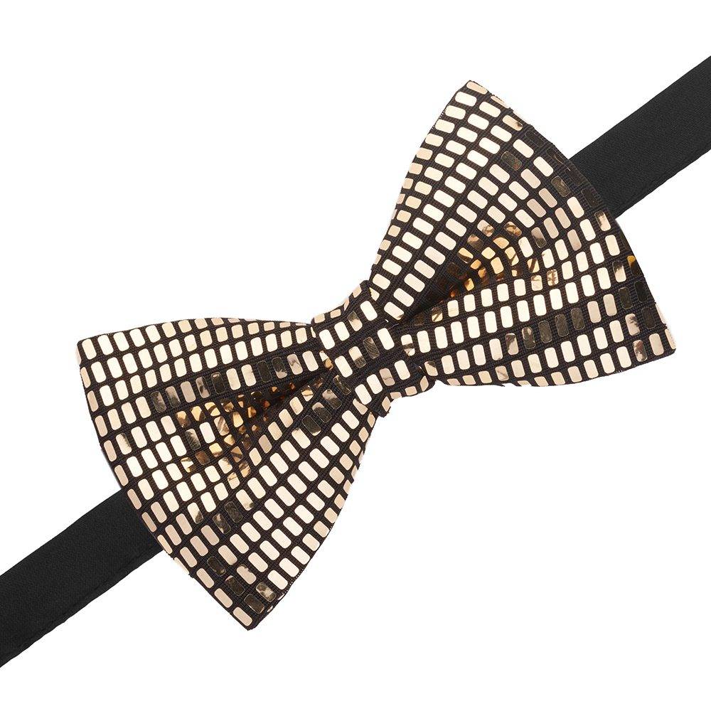 Gold Classic Sequins Pre-Tied Bow Tie for Men