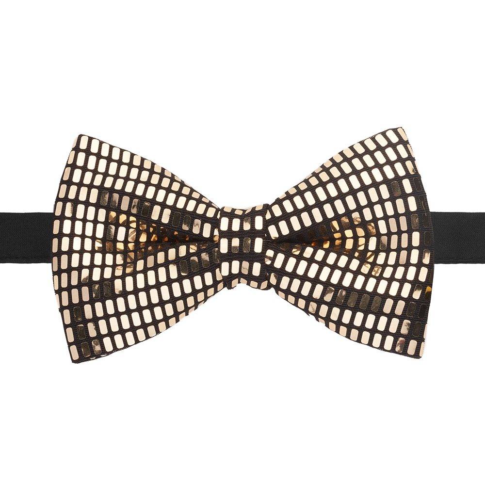 Gold Classic Sequins Pre-Tied Bow Tie for Men
