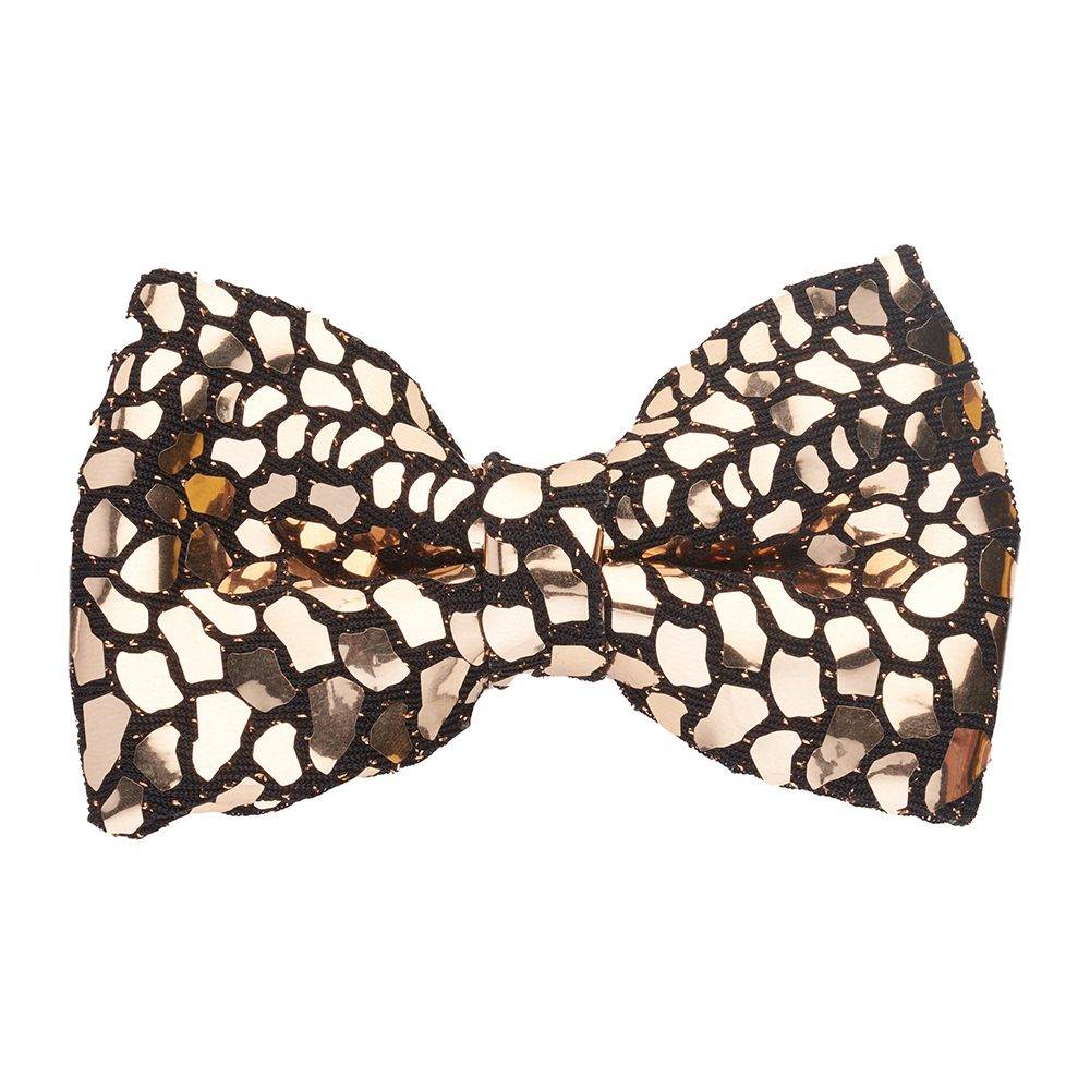 Gold Classic Sequins Pre-Tied Bow Tie for Men