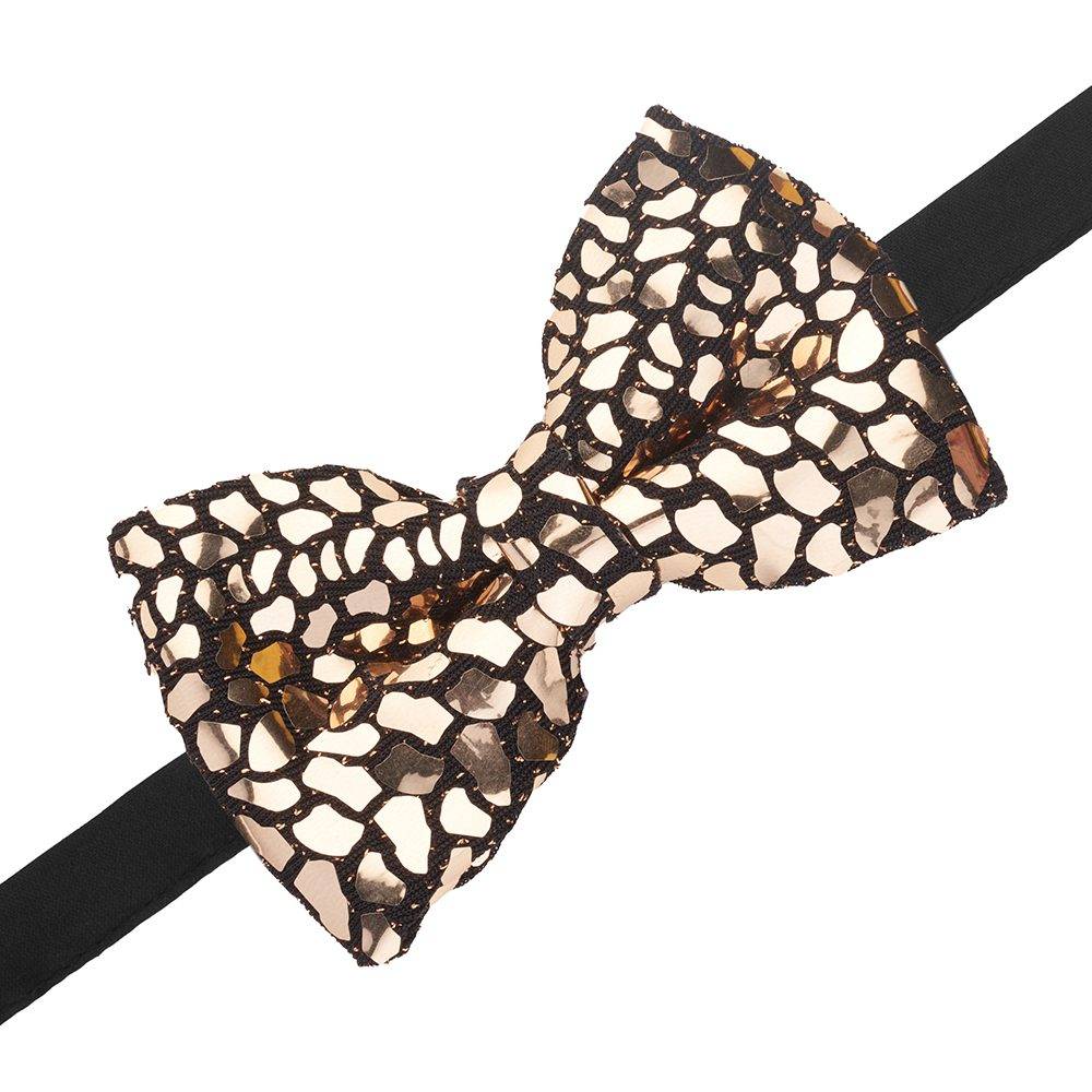 Gold Classic Sequins Pre-Tied Bow Tie for Men