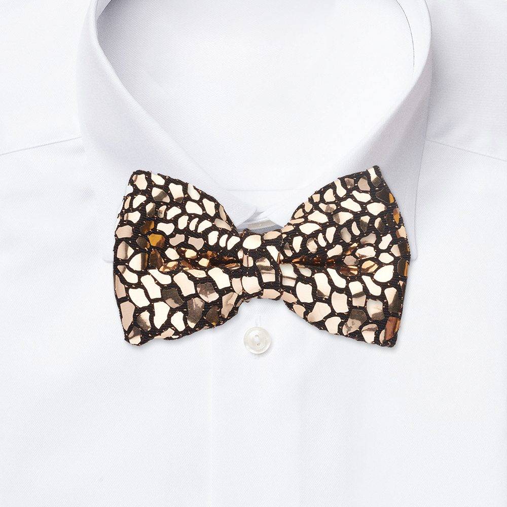 Gold Classic Sequins Pre-Tied Bow Tie for Men