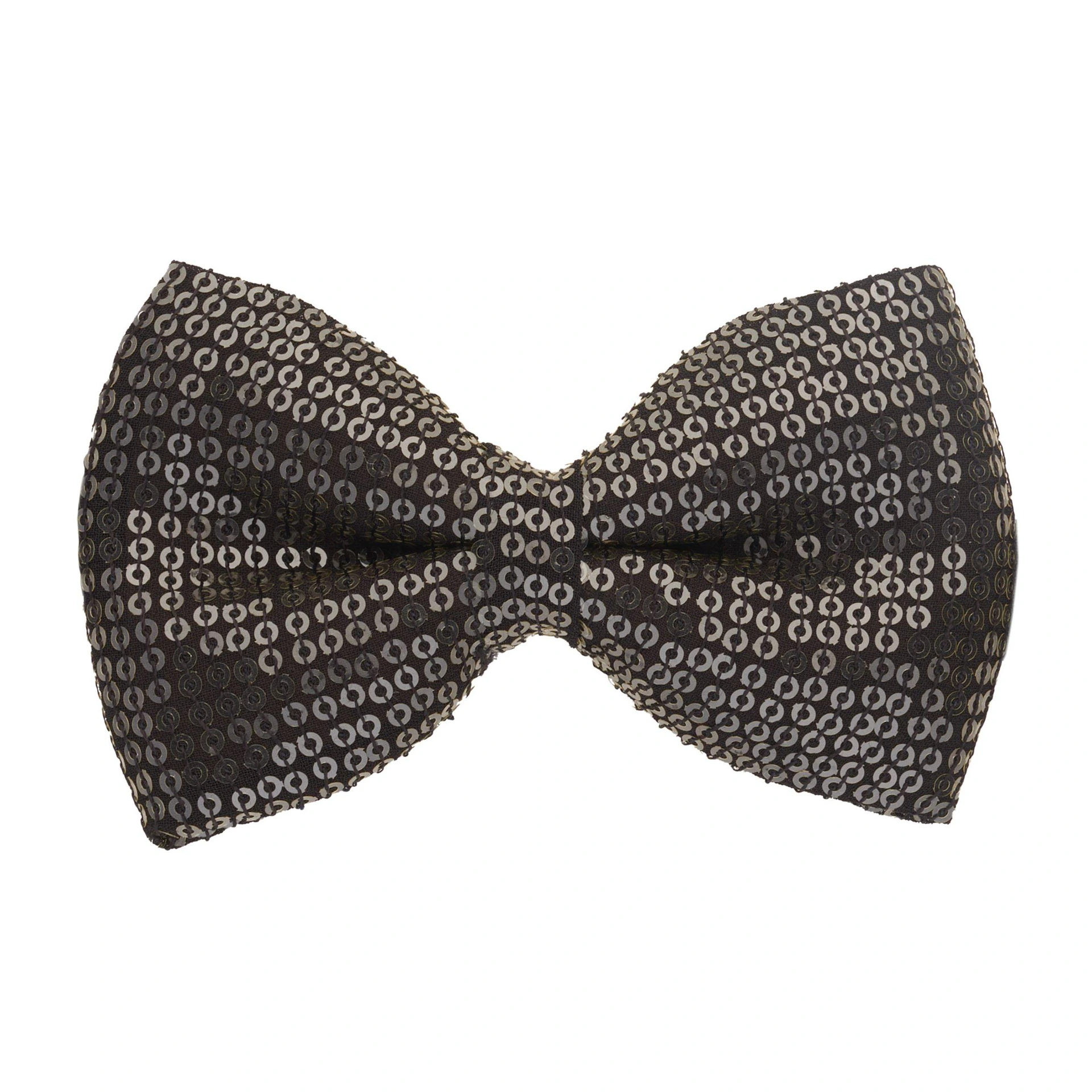 Black Classic Sequins Pre-Tied Bow Tie for Men