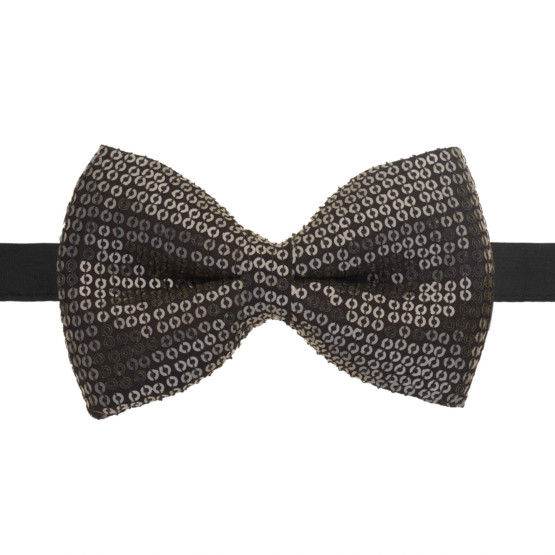 Black Classic Sequins Pre-Tied Bow Tie for Men