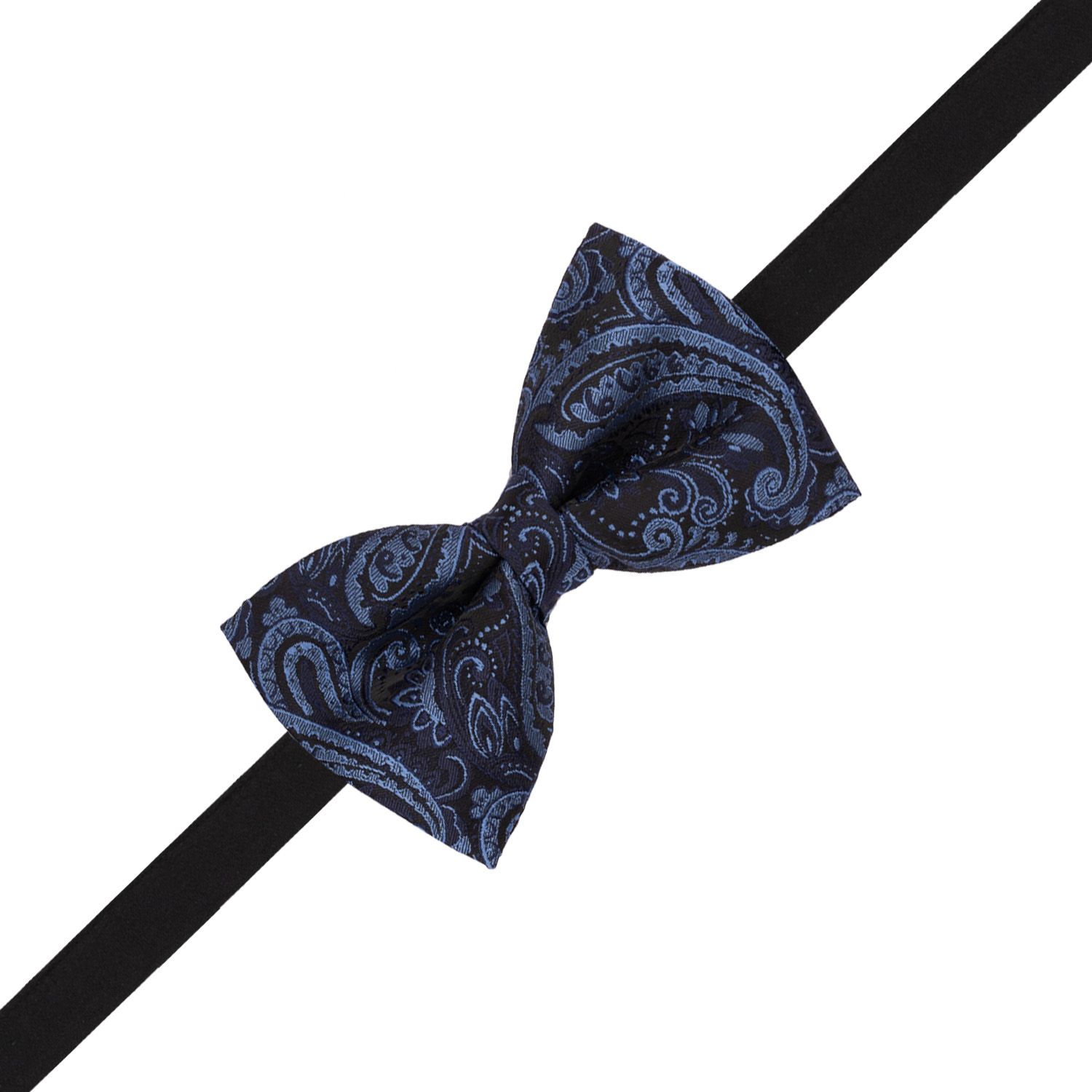 Blue Paisley Pre-Tied Bow Tie for Men