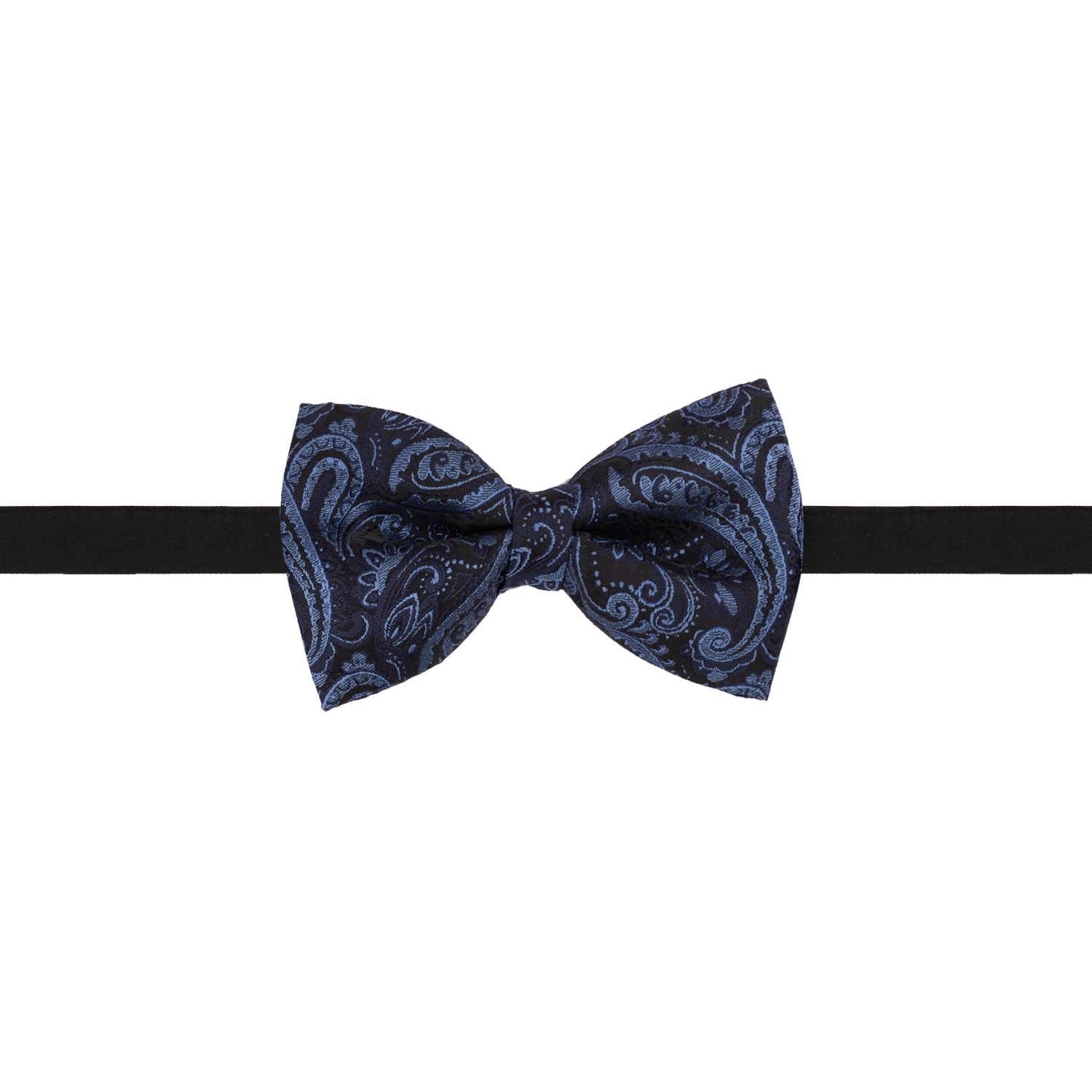 Blue Paisley Pre-Tied Bow Tie for Men