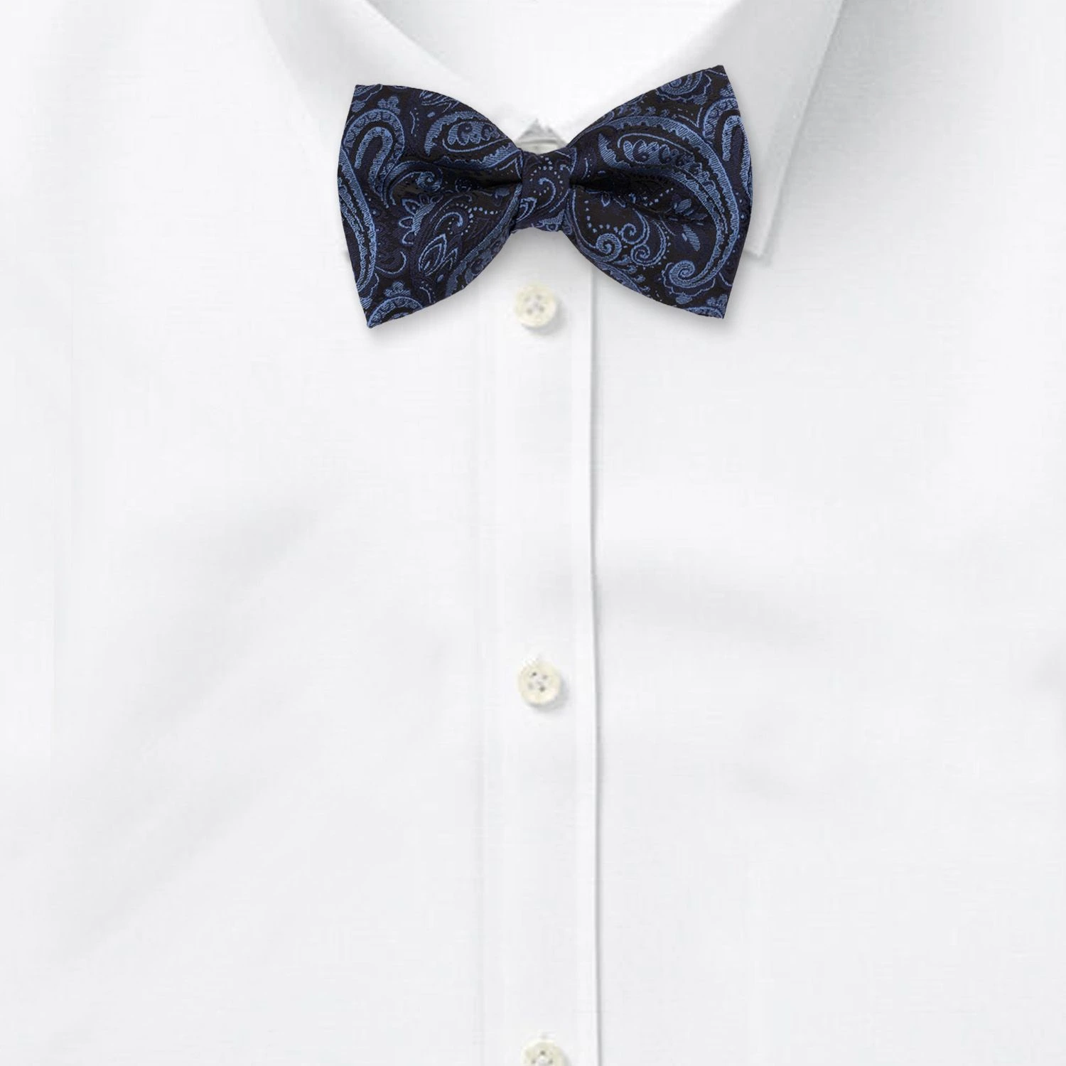 Blue Paisley Pre-Tied Bow Tie for Men