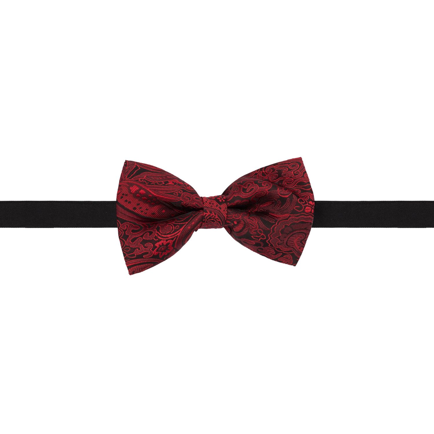 Burgundy Paisley Pre-Tied Bow Tie for Men