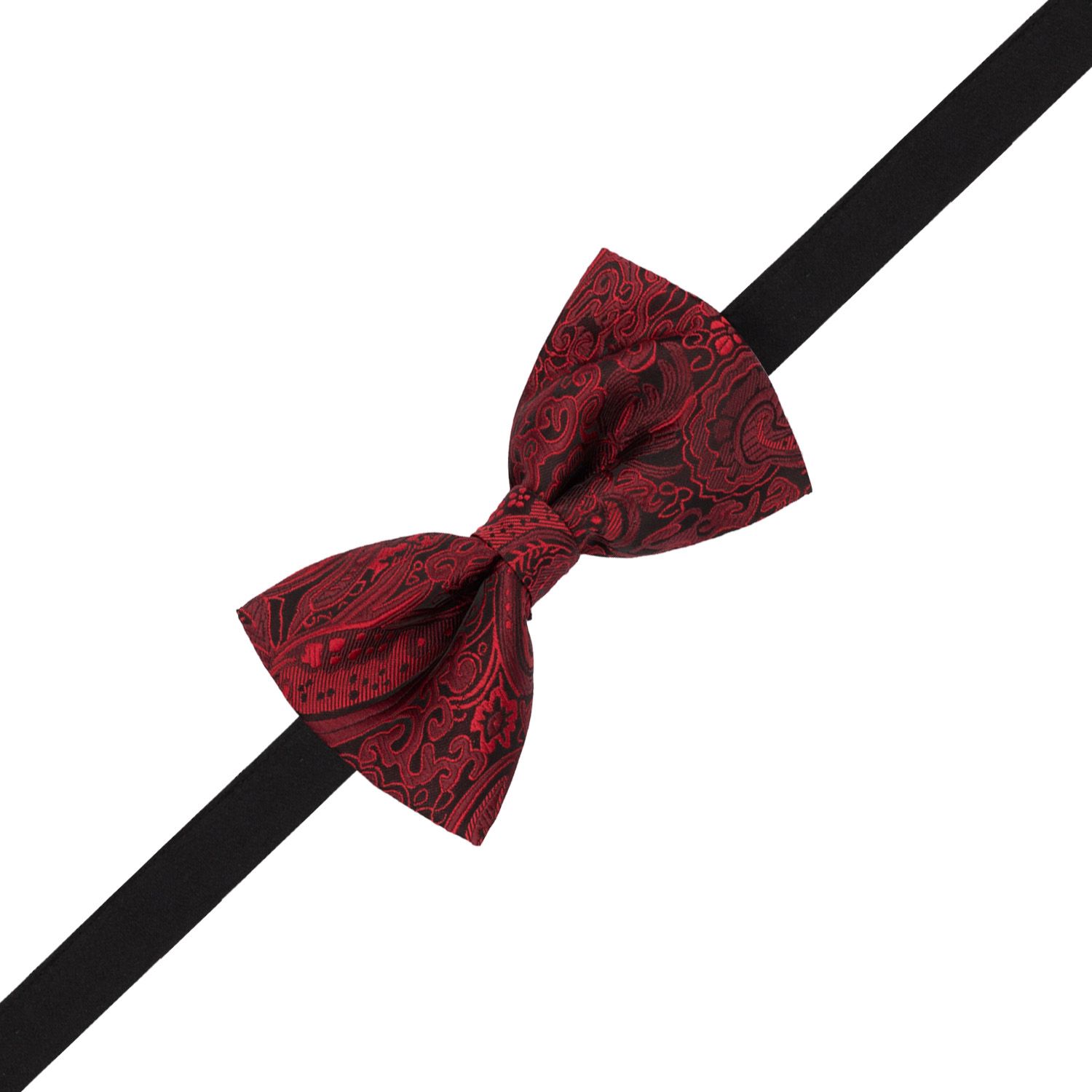 Burgundy Paisley Pre-Tied Bow Tie for Men
