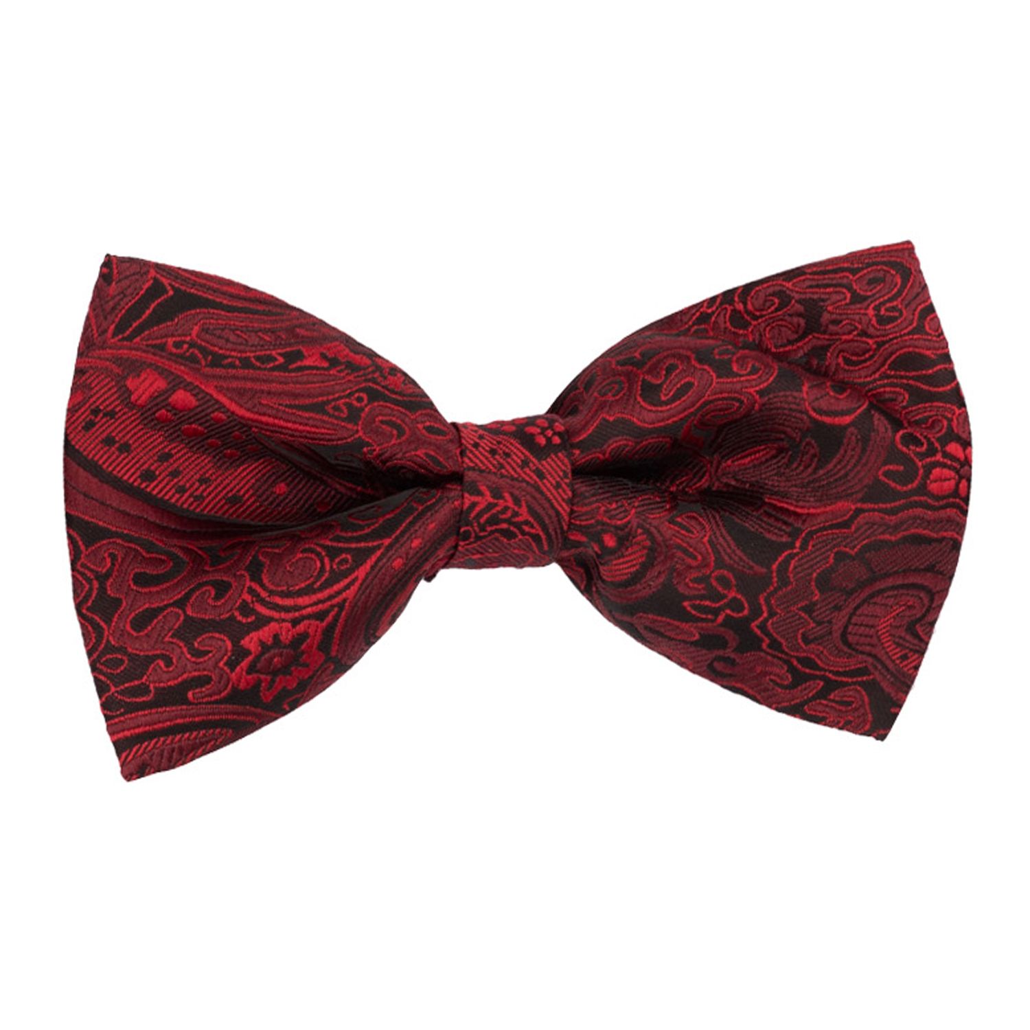 Burgundy Paisley Pre-Tied Bow Tie for Men