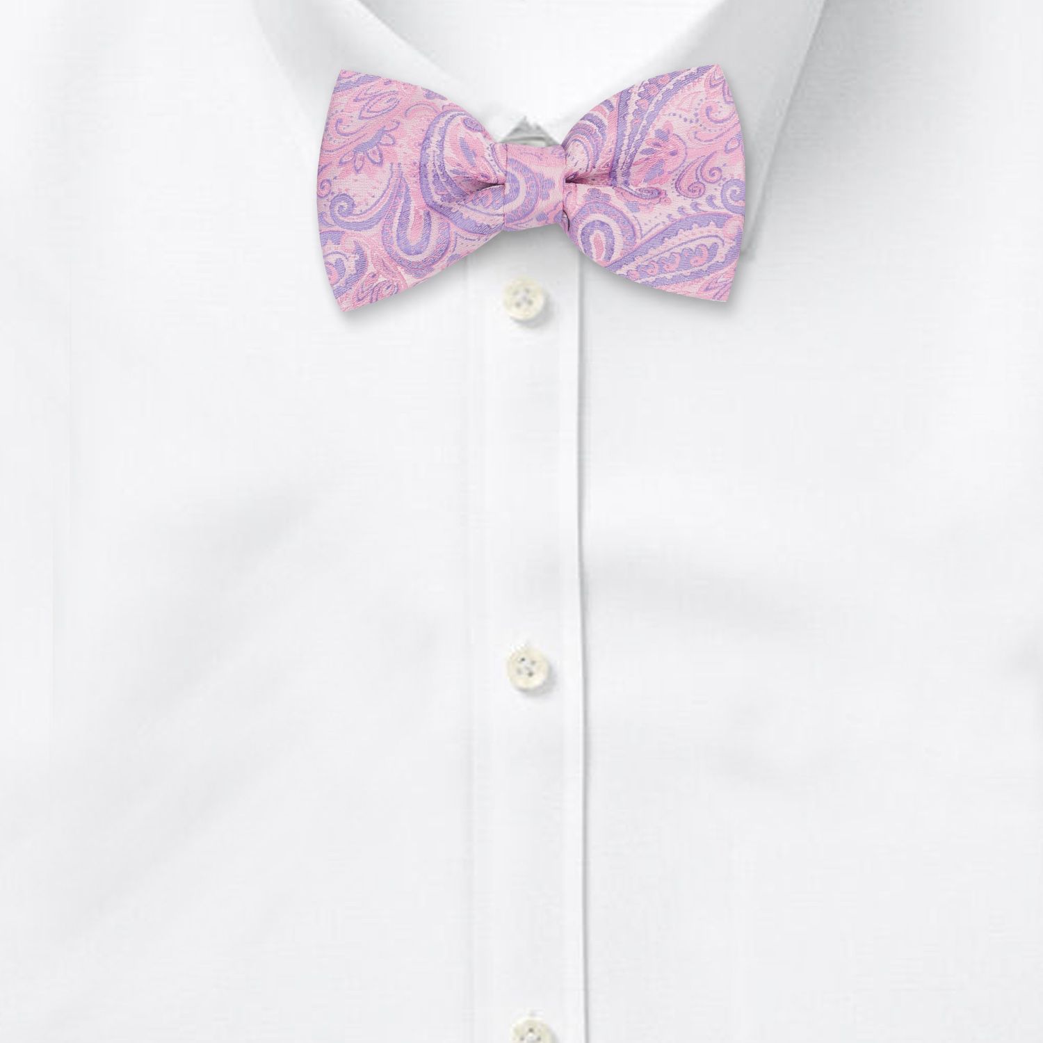 Pink Paisley Pre-Tied Bow Tie for Men