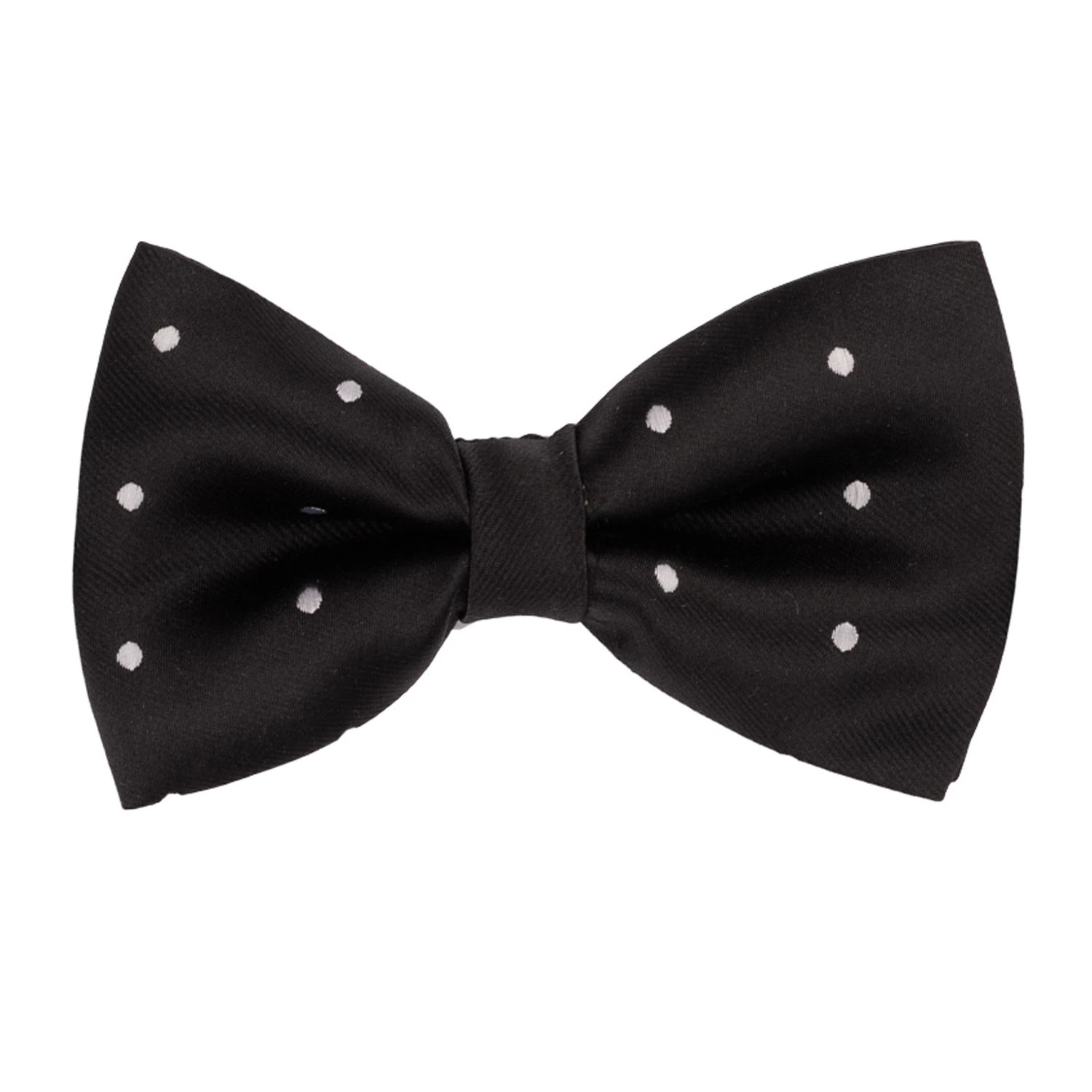 Black Polka Dot Pre-Tied Bow Tie for Men