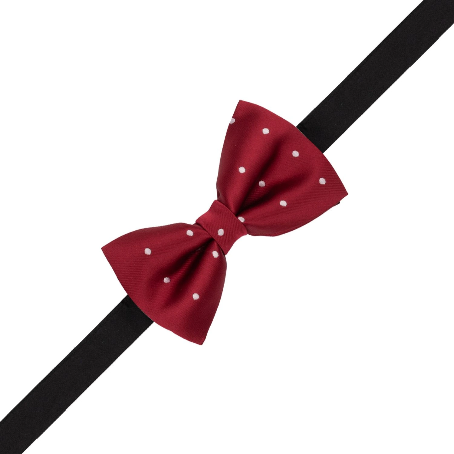 Burgundy Polka Dot Pre-Tied Bow Tie for Men