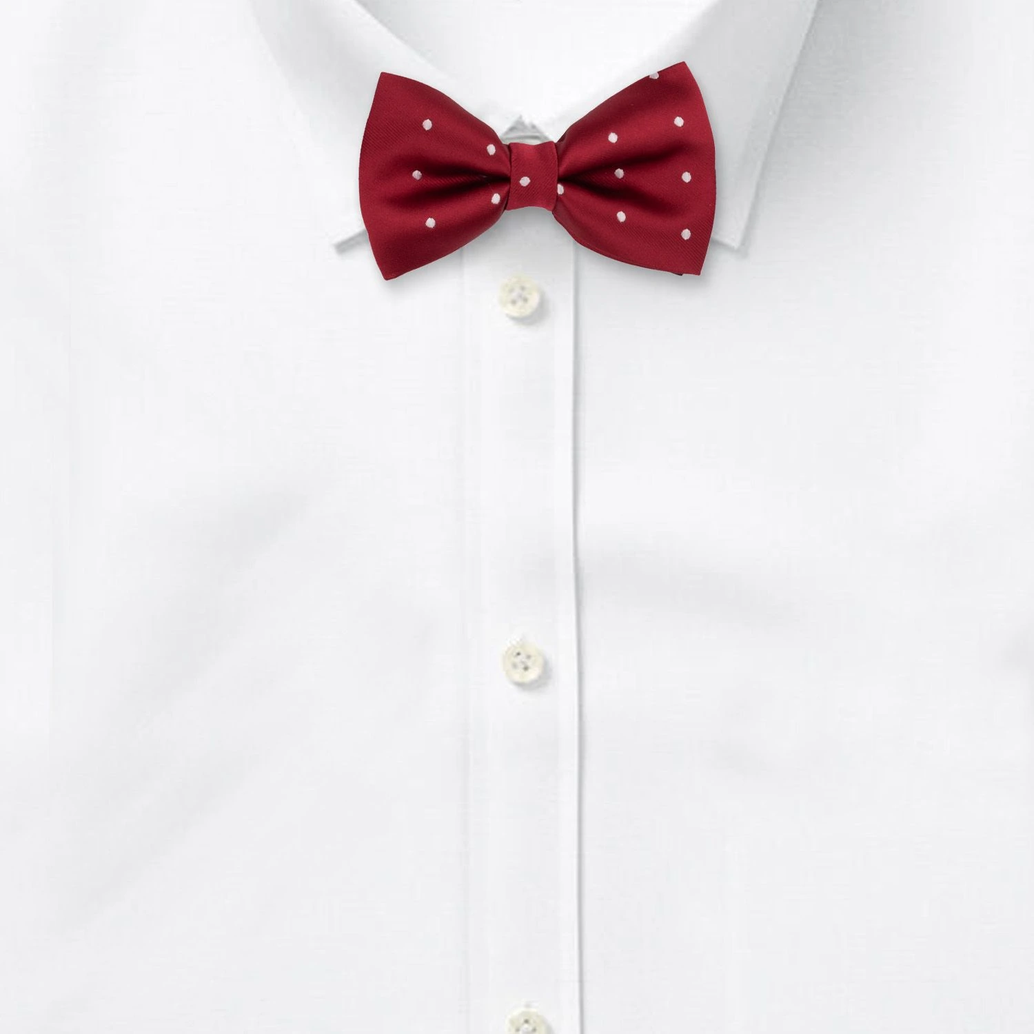 Burgundy Polka Dot Pre-Tied Bow Tie for Men