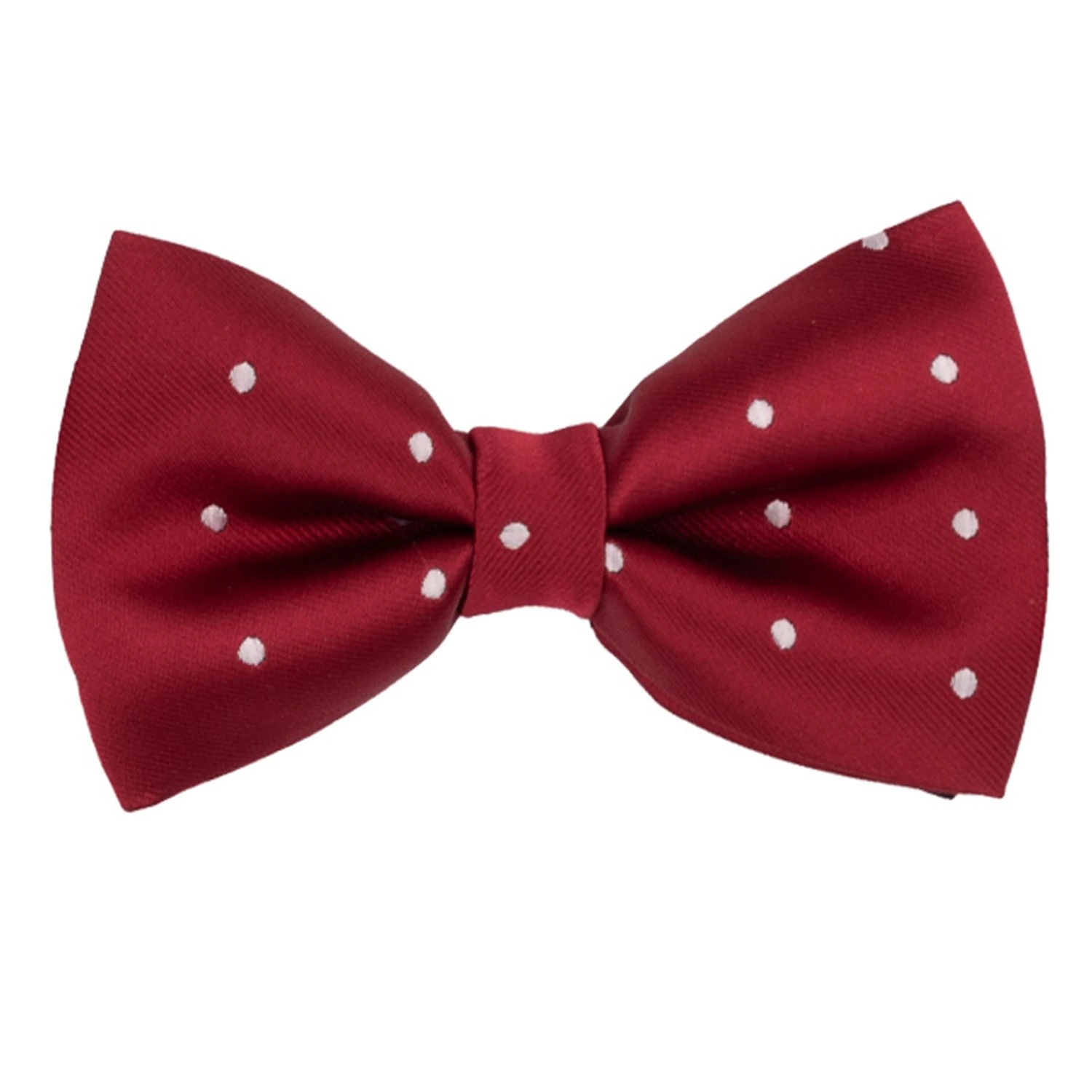 Burgundy Polka Dot Pre-Tied Bow Tie for Men