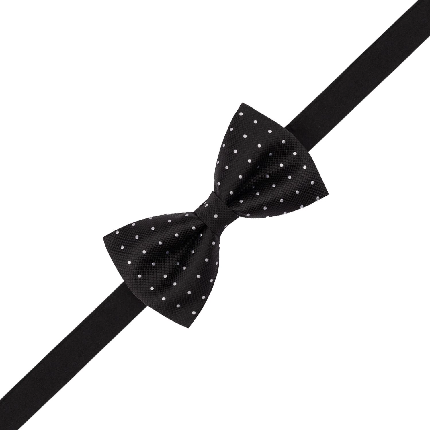 Black Polka Dot Pre-Tied Bow Tie for Men