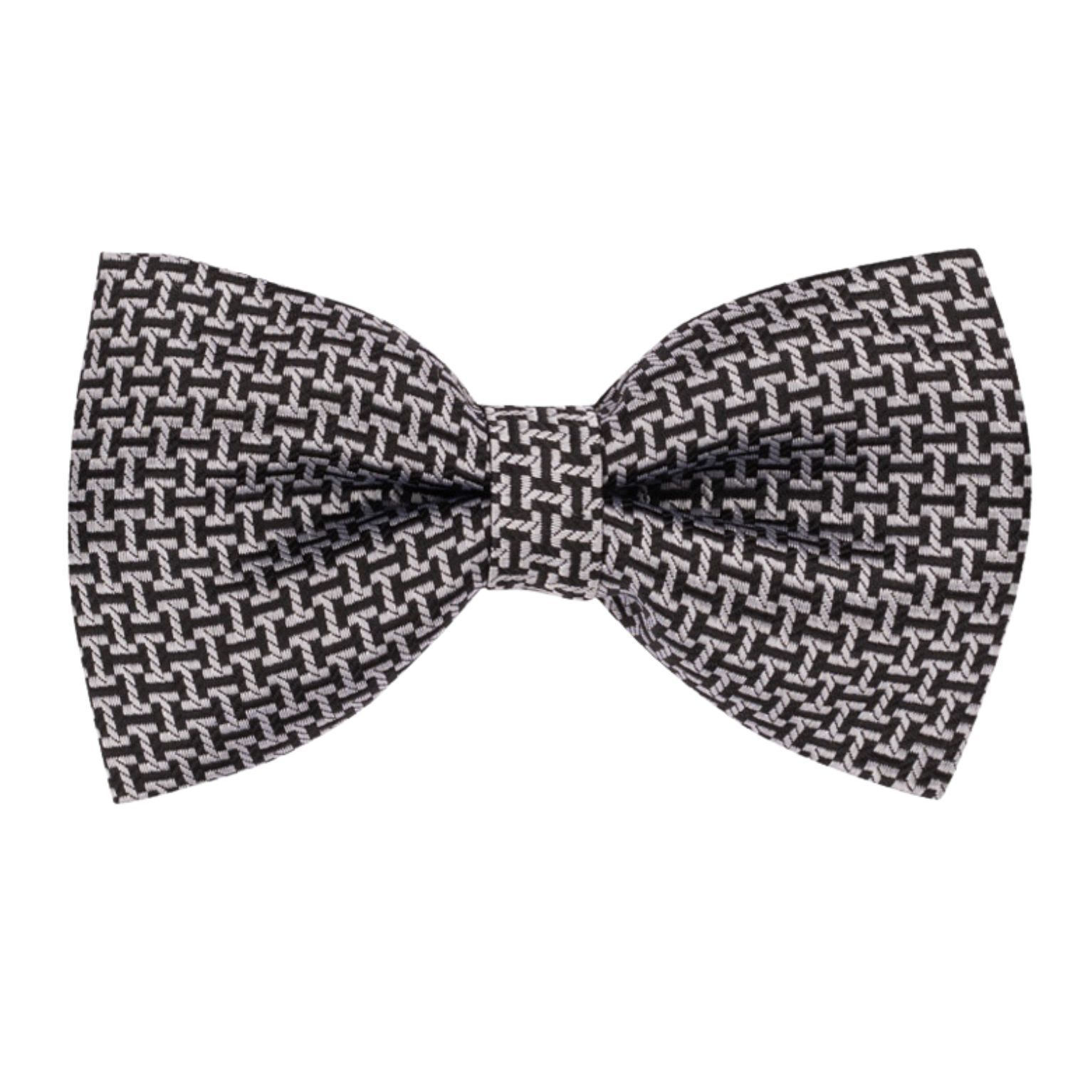 Grey Geometric Pre-Tied Bow Tie for Men