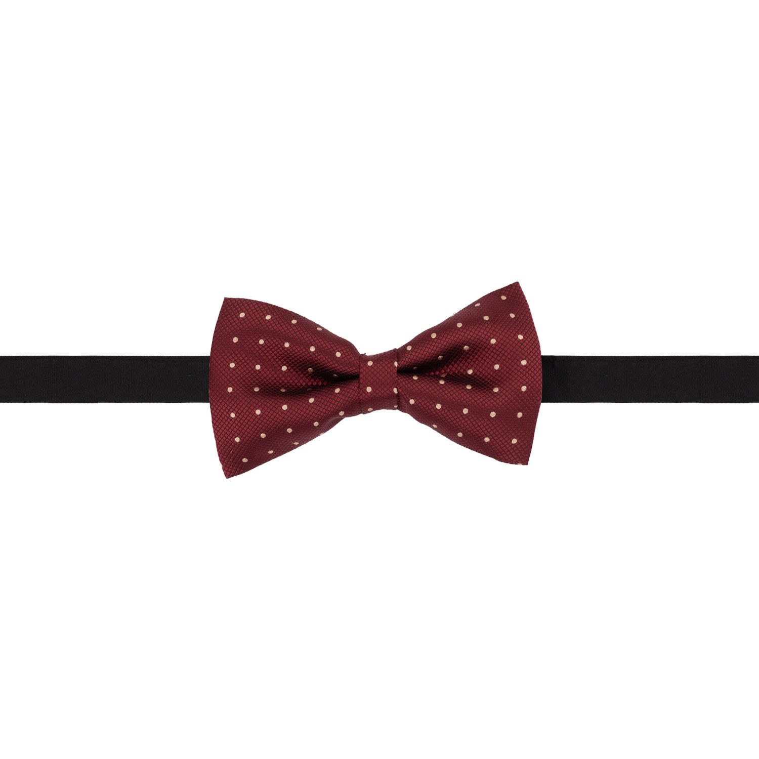 Burgundy Polka Dot Pre-Tied Bow Tie for Men