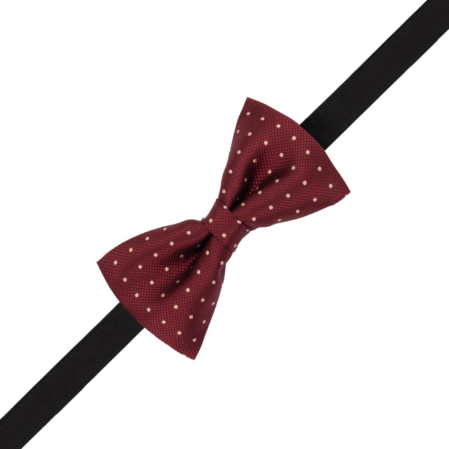Burgundy Polka Dot Pre-Tied Bow Tie for Men