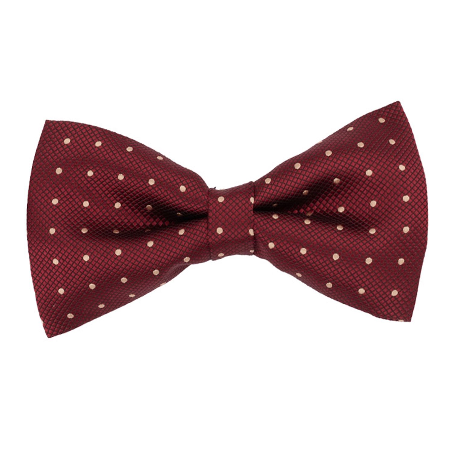 Burgundy Polka Dot Pre-Tied Bow Tie for Men
