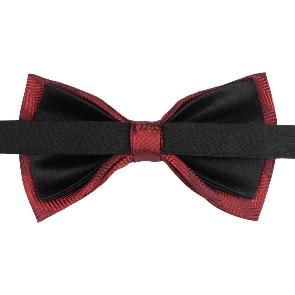 Red Striped Pre-Tied Bow Tie for Men