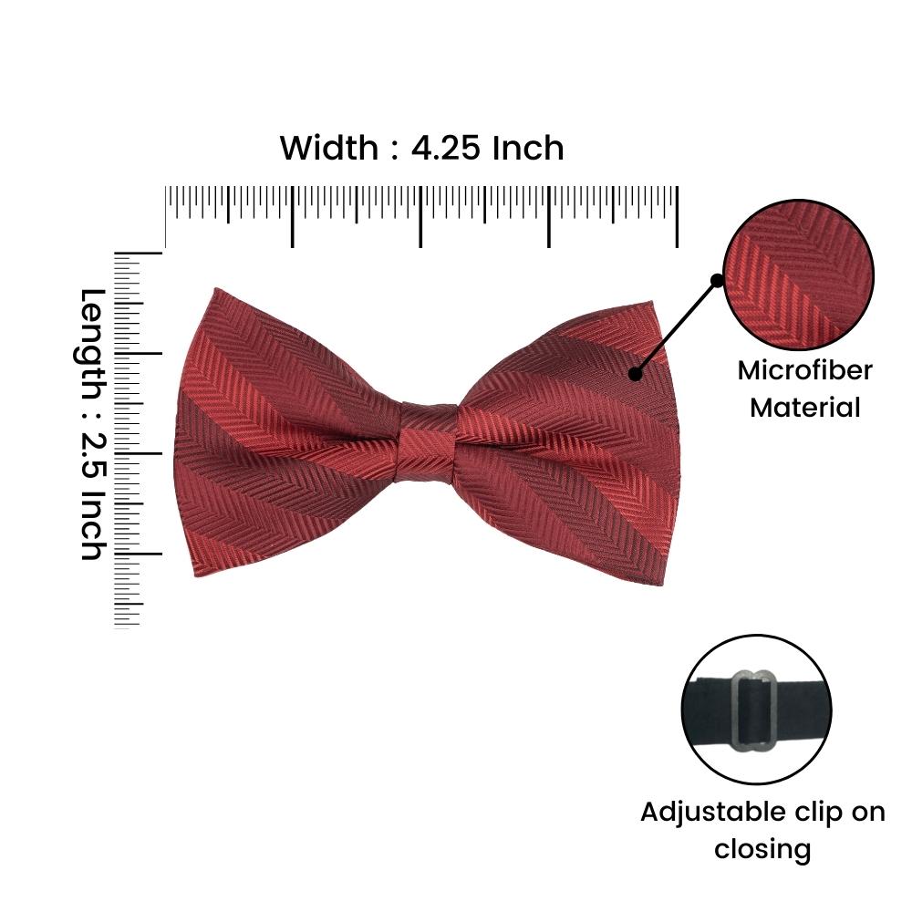 Red Striped Pre-Tied Bow Tie for Men