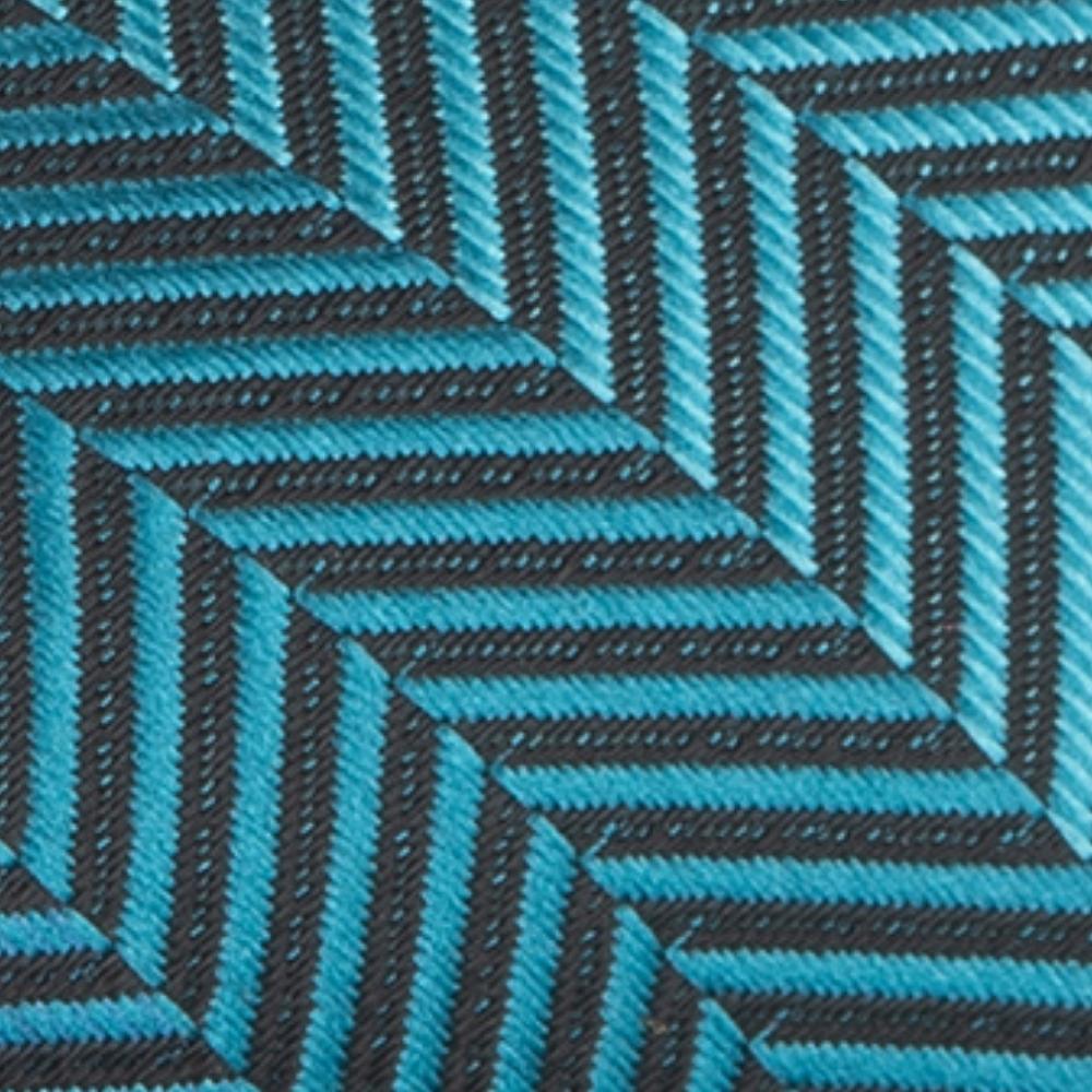 Teal Blue Striped Pre-Tied Bow Tie for Men
