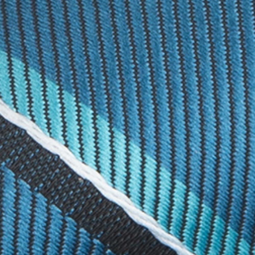 Teal Blue Striped Pre-Tied Bow Tie for Men