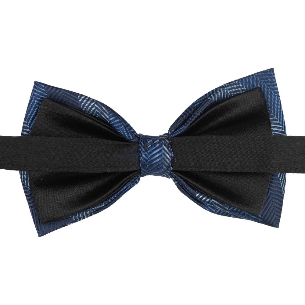 Blue Striped Pre-Tied Bow Tie for Men