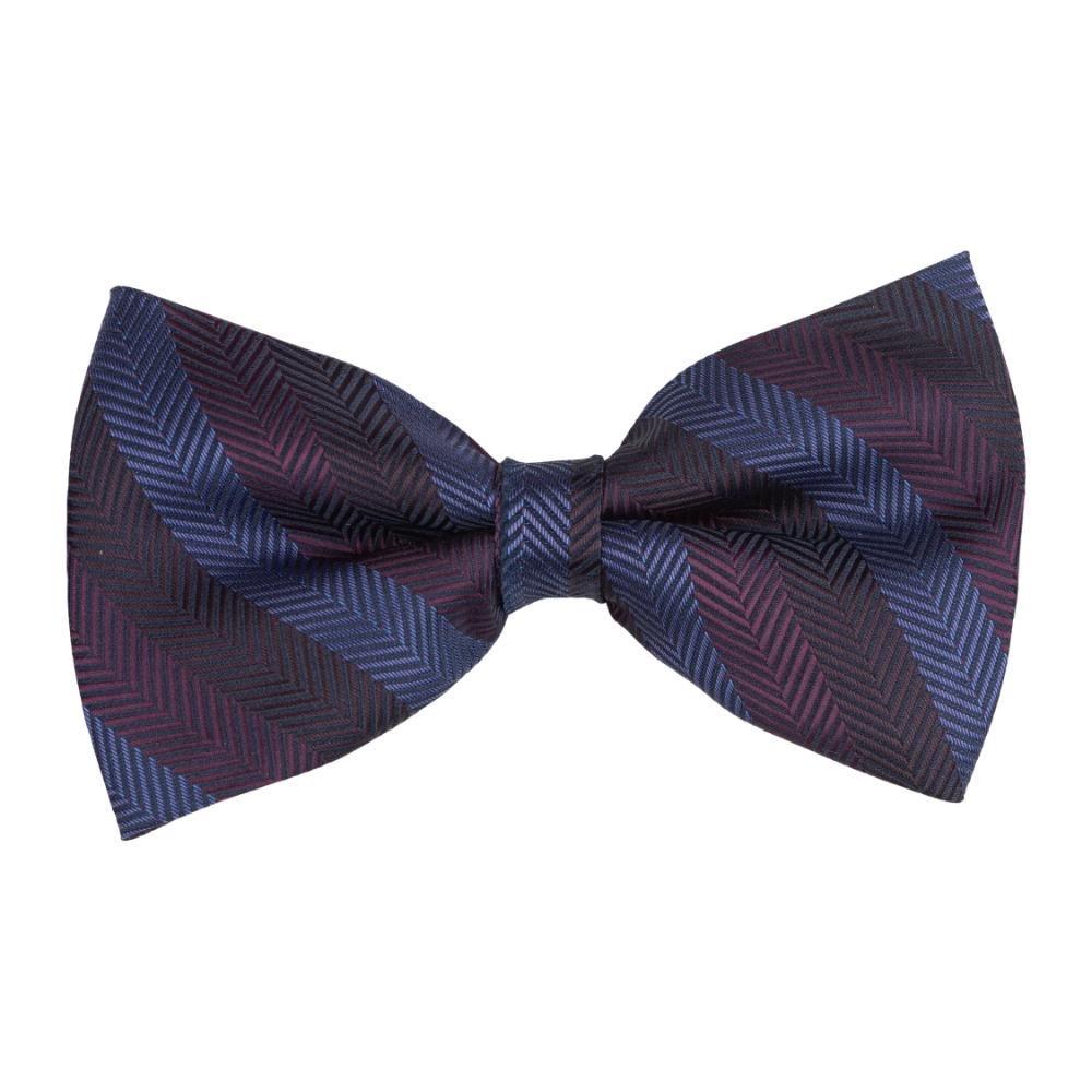 Blue Striped Pre-Tied Bow Tie for Men