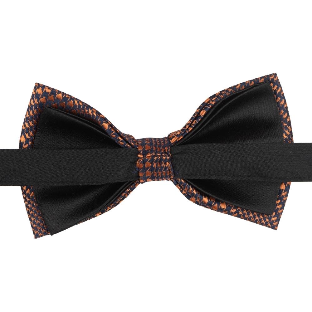 Orange Checkered Pre-Tied Bow Tie for Men