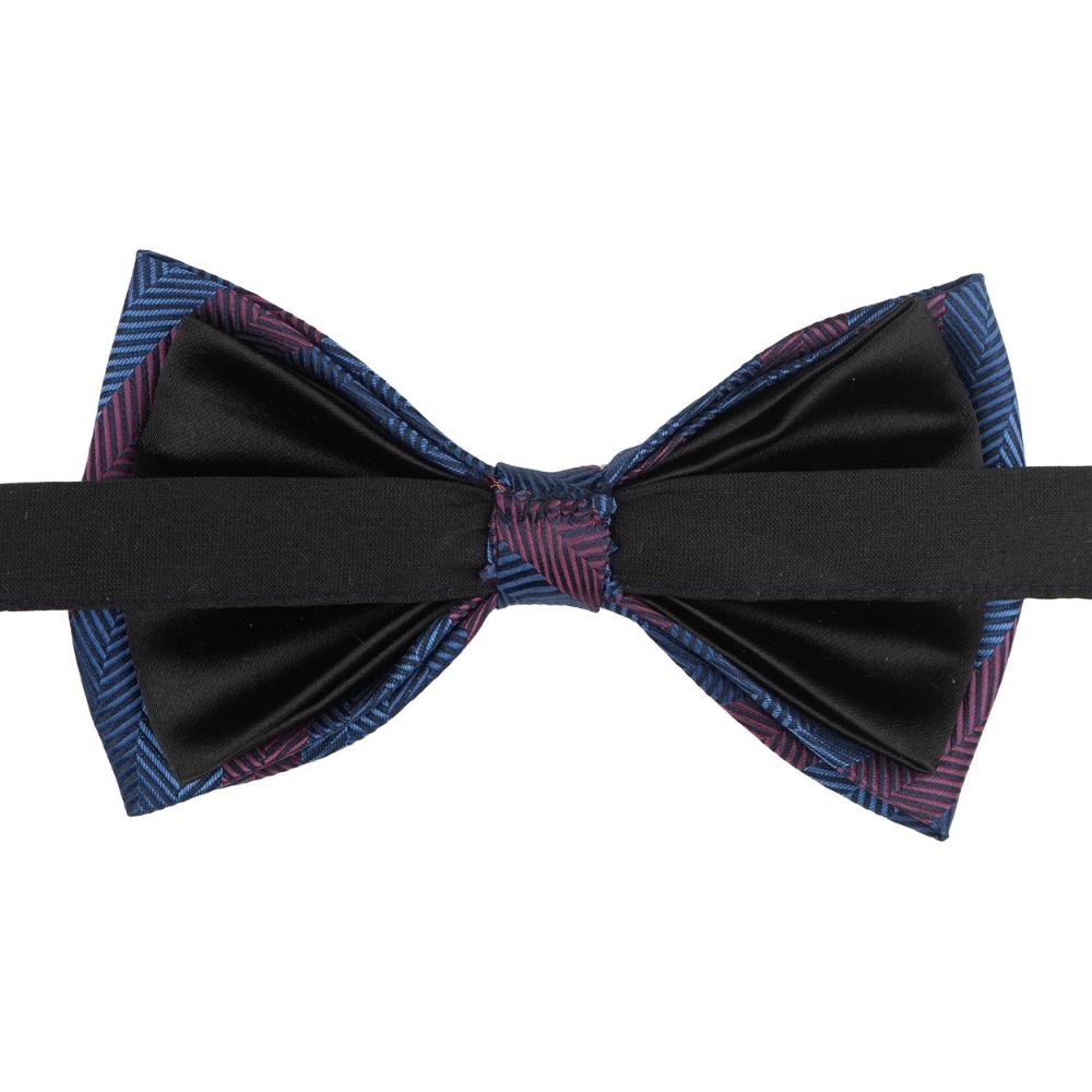 Blue Striped Pre-Tied Bow Tie for Men
