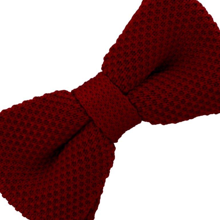 Burgundy Knitted Pre-Tied Bow Tie for Men