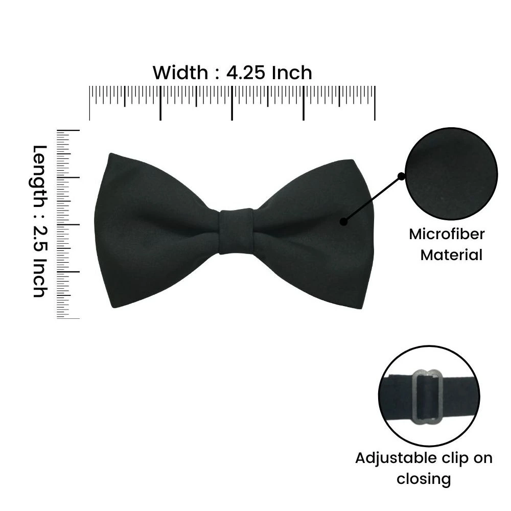 Black Pre-Tied Bow Tie for Men