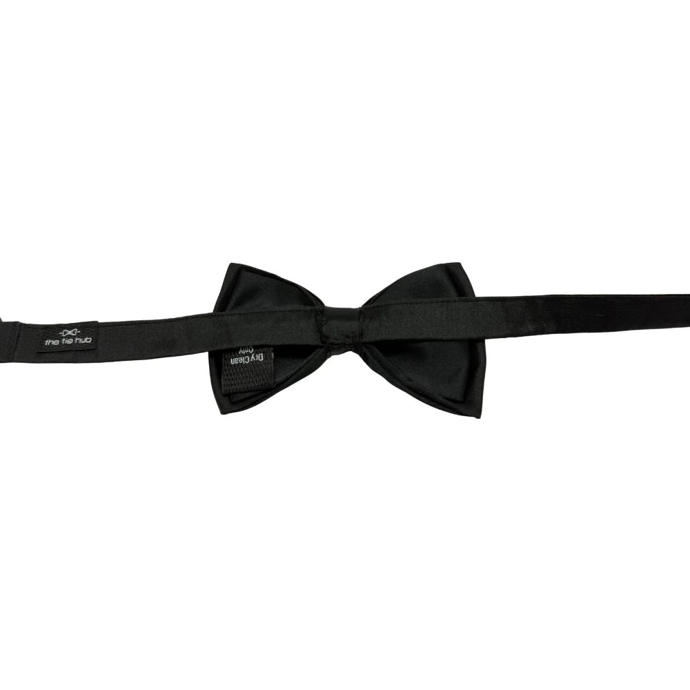 Black Silk Pre-Tied Bow Tie for Men