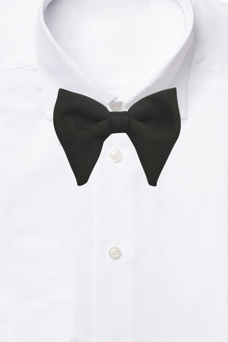 Black Suede Pre-Tied Bow Tie for Men