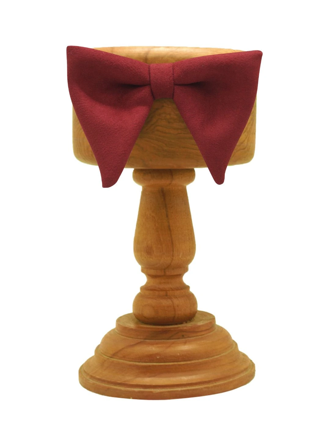 Burgundy Suede Pre-Tied Bow Tie for Men
