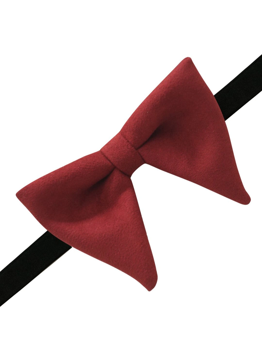 Burgundy Suede Pre-Tied Bow Tie for Men