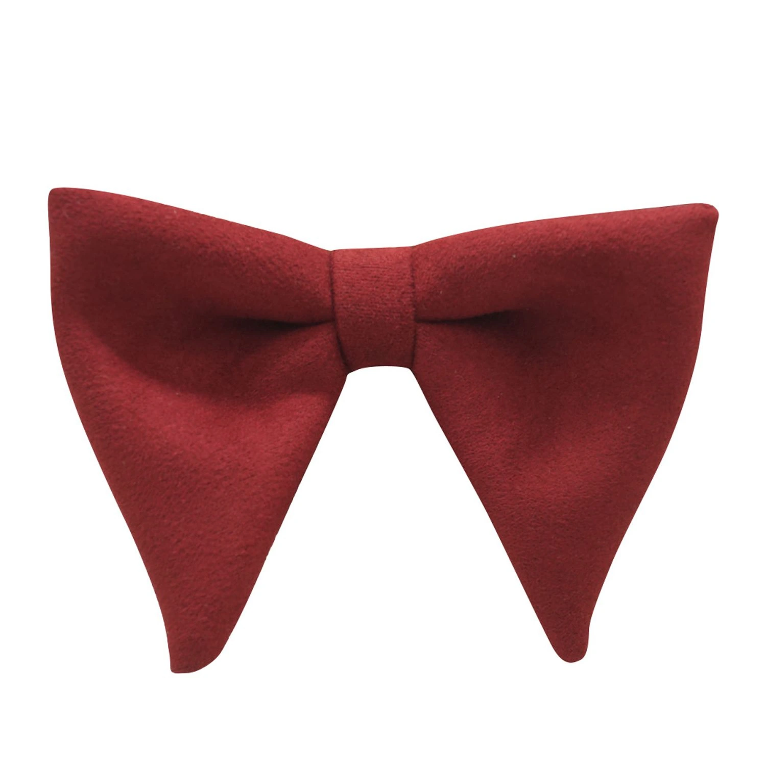 Burgundy Suede Pre-Tied Bow Tie for Men