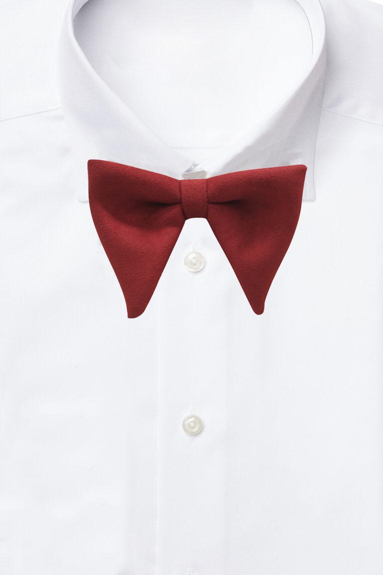 Burgundy Suede Pre-Tied Bow Tie for Men